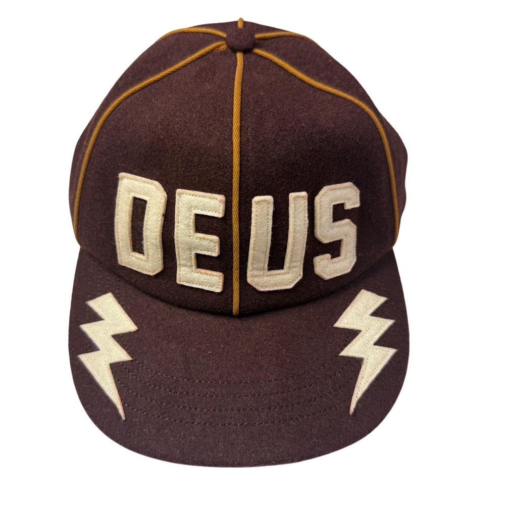 Deus Ex Machina Restwell Cap Brown Wool Blend‎ Adjustable Hat DMF257287 Mens